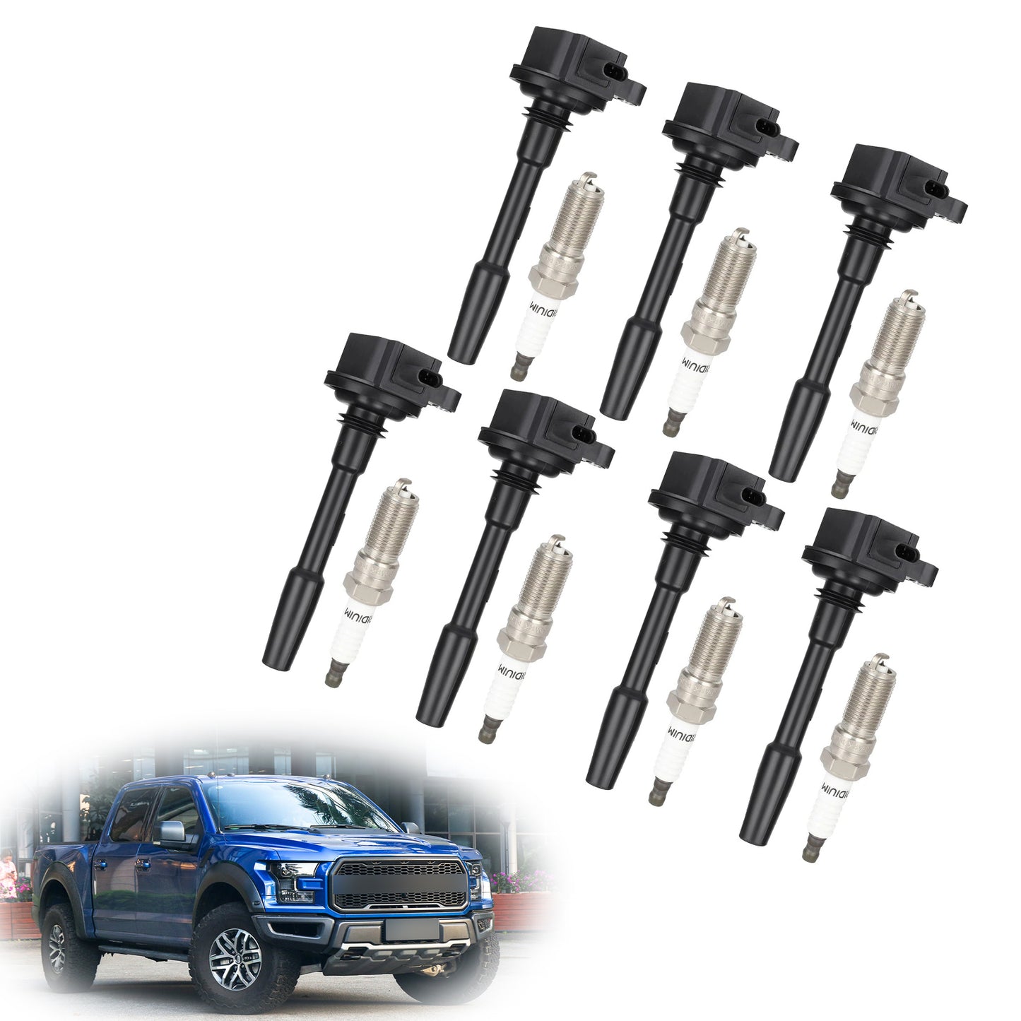 2018-2020 Ford Mustang V8 5.0L Cyl 1 2 4 5 6 7 8 UF835 7xIgnition Coils Spark Plugs