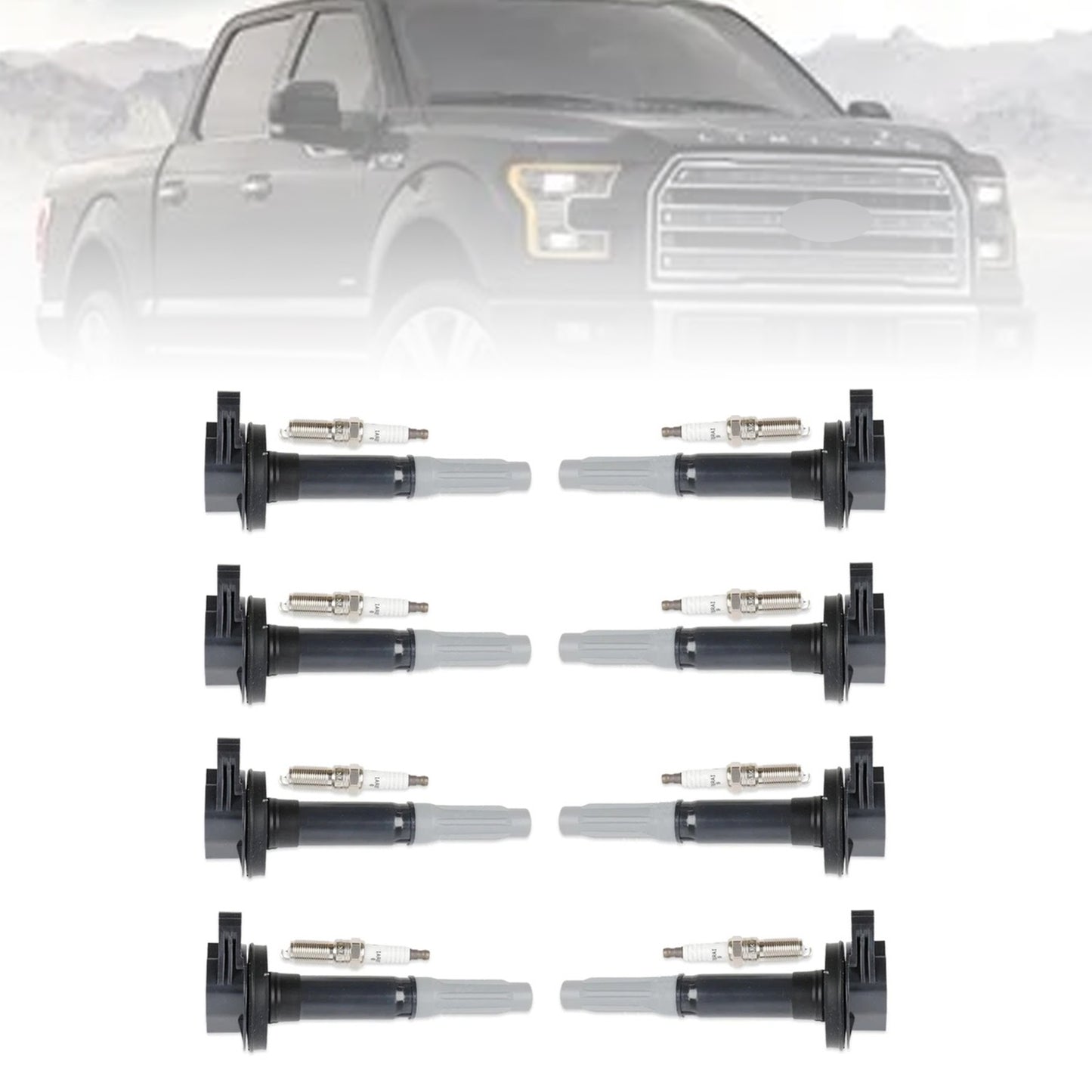 2016-2017 Ford F-150 V8 5.0L UF824 8xIgnition Coil + 8xIridium Spark Plug