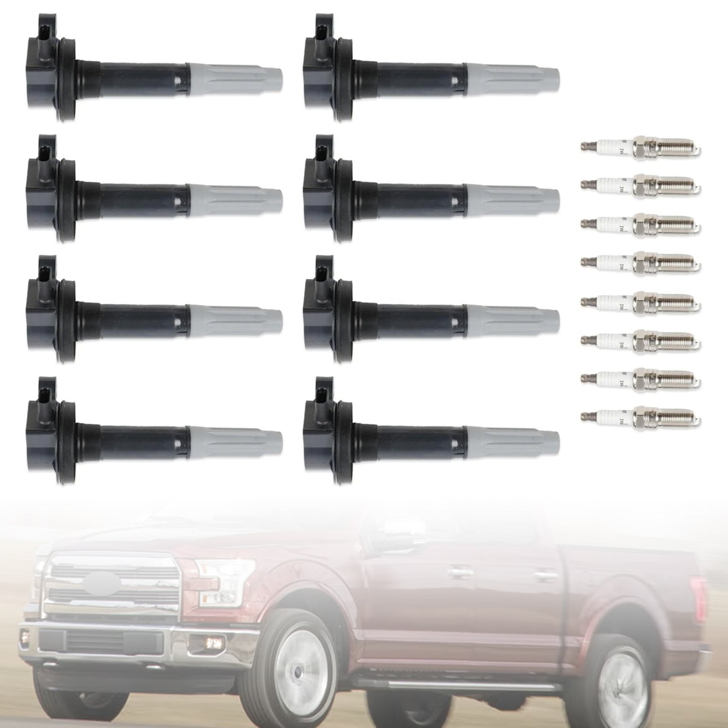 2016-2017 Ford F-150 V8 5.0L UF824 8xIgnition Coil + 8xIridium Spark Plug
