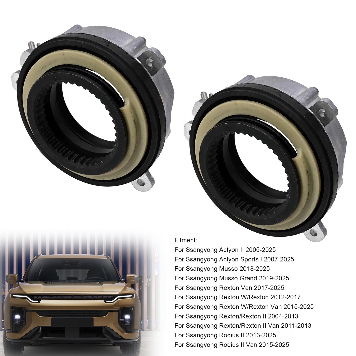 2017-2025 Ssangyong Rexton Van 4151009000 2Pcs Front Manual Wheel Locking Hub