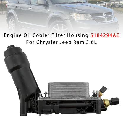 Chrysler Jeep Ram 3.6L 5184294AE Engine Oil Cooler Filter Housing