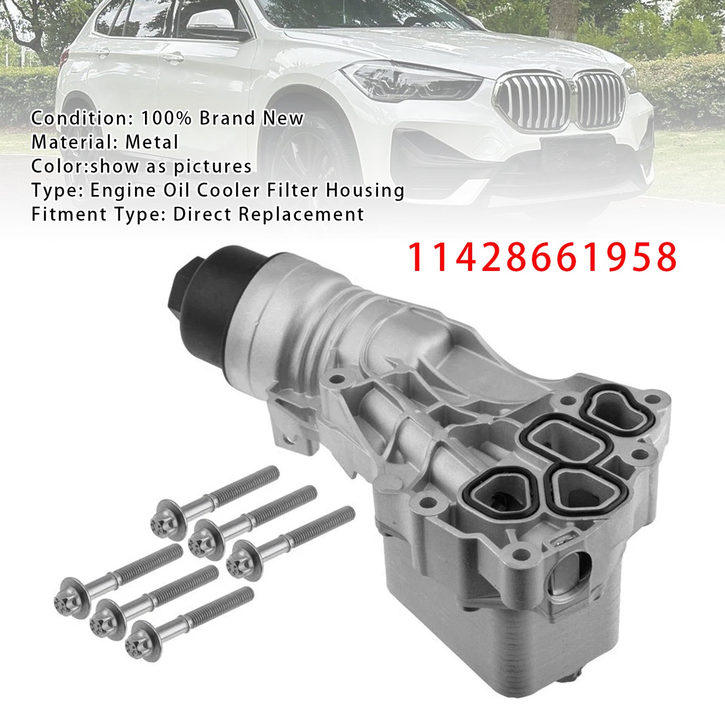 2020-2022 BMW X1 L3 L4 1.5L 2.0L 11428661958 Engine Oil Cooler Filter Housing