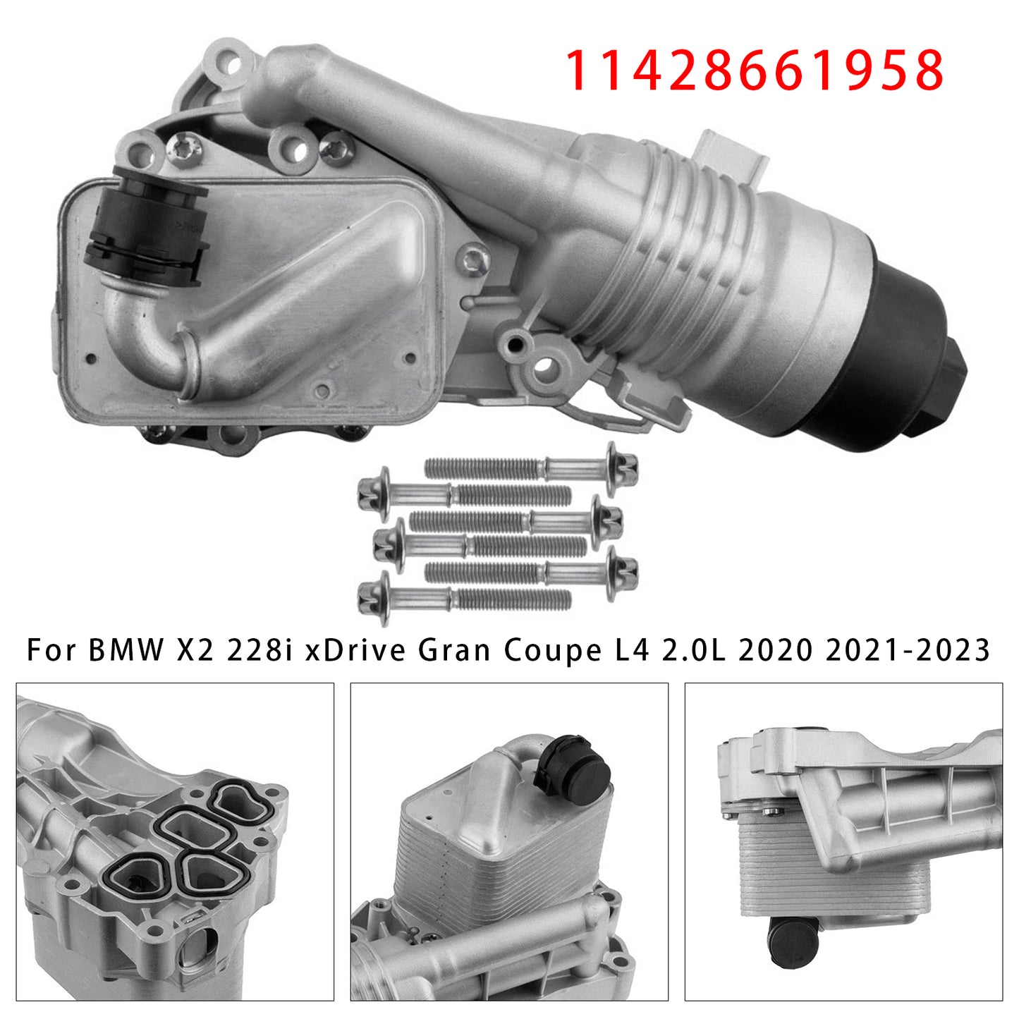2020-2022 BMW X1 L3 L4 1.5L 2.0L 11428661958 Engine Oil Cooler Filter Housing