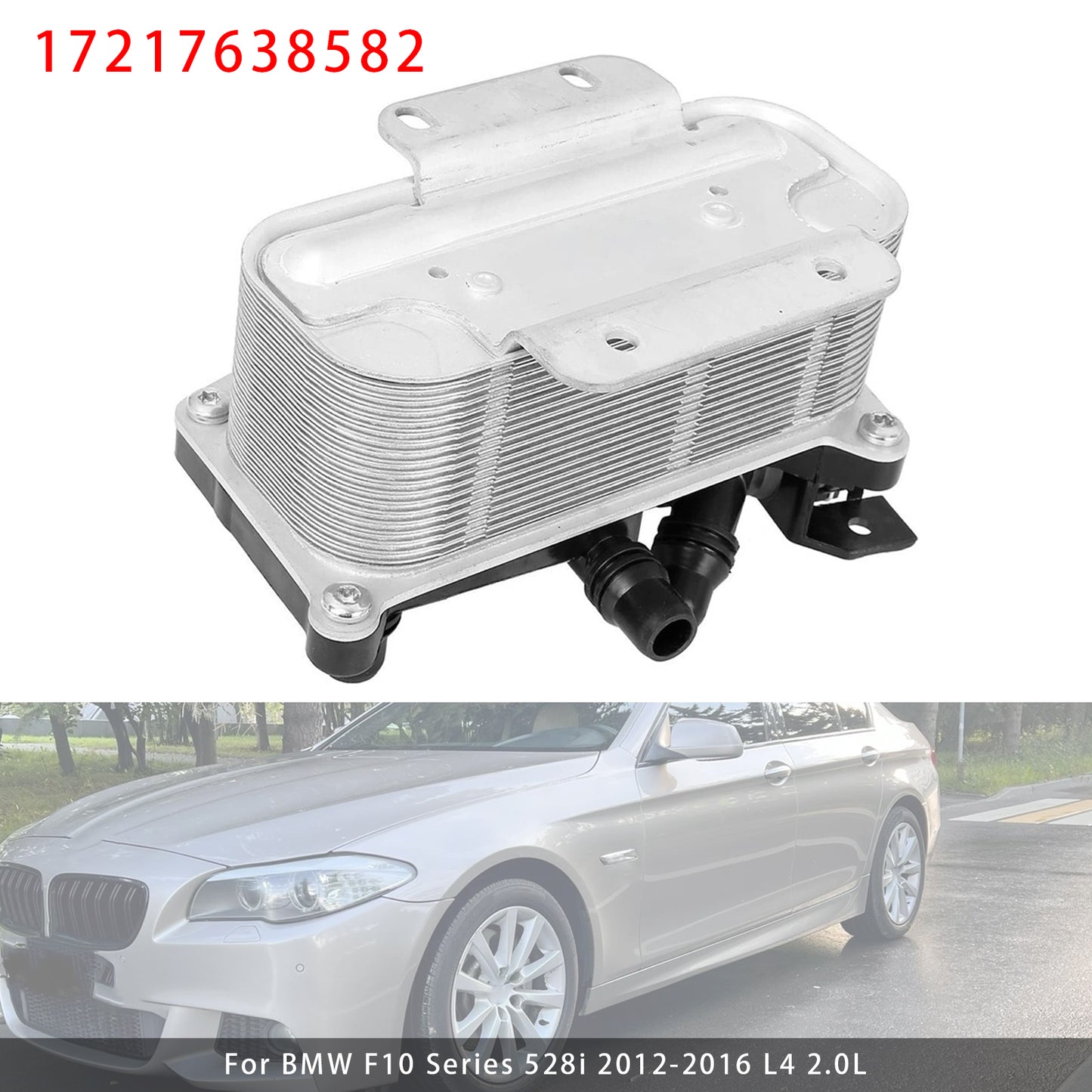 2012-2016 BMW F10 Series 528i L4 2.0L 17217638582 Transmission Oil Cooler with Thermostat