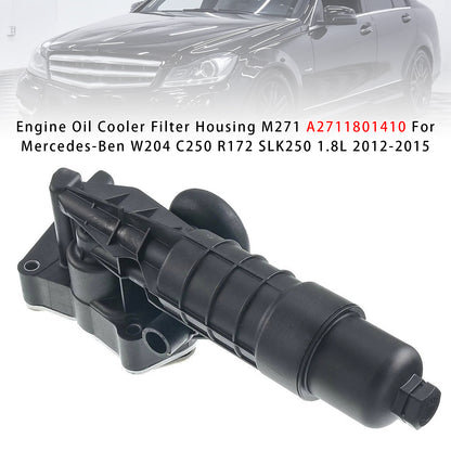 2012-2015 Mercedes-Benz SLK250 R172 l4 1.8L Petrol Convertible M 271 A2711801410 Engine Oil Cooler Filter Housing M271
