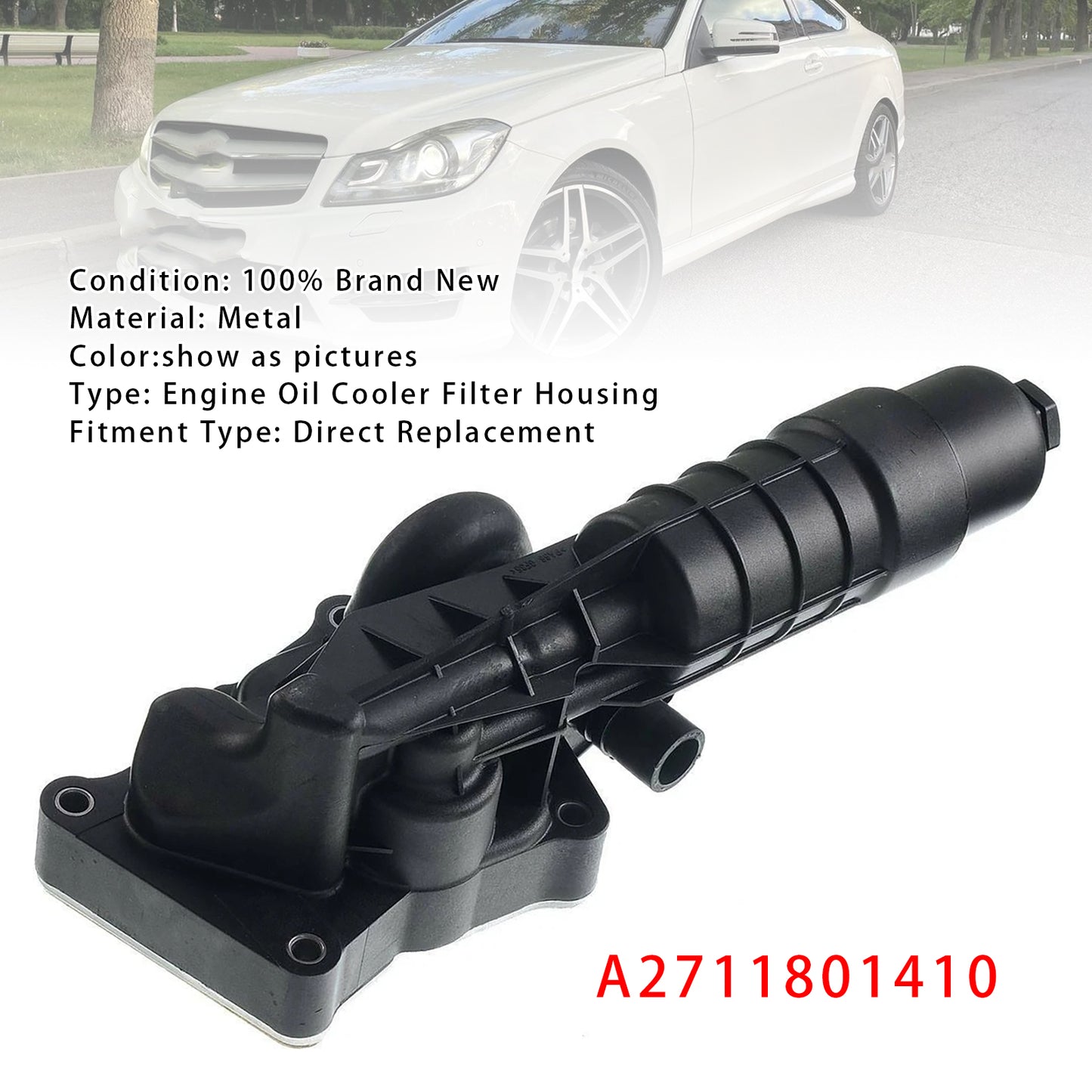 2012-2015 Mercedes-Benz SLK250 R172 l4 1.8L Petrol Convertible M 271 A2711801410 Engine Oil Cooler Filter Housing M271