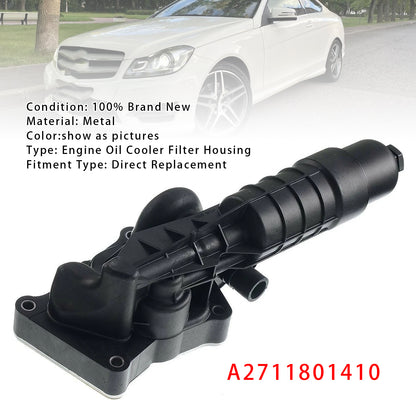 2012-2015 Mercedes-Benz SLK250 R172 l4 1.8L Petrol Convertible M 271 A2711801410 Engine Oil Cooler Filter Housing M271
