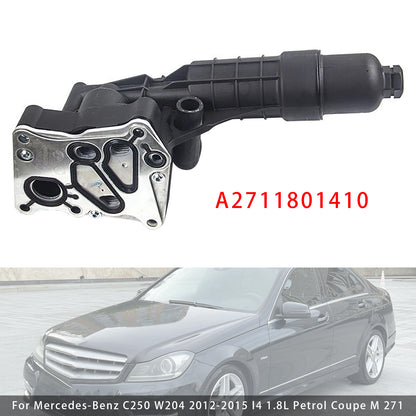 2012-2015 Mercedes-Benz SLK250 R172 l4 1.8L Petrol Convertible M 271 A2711801410 Engine Oil Cooler Filter Housing M271
