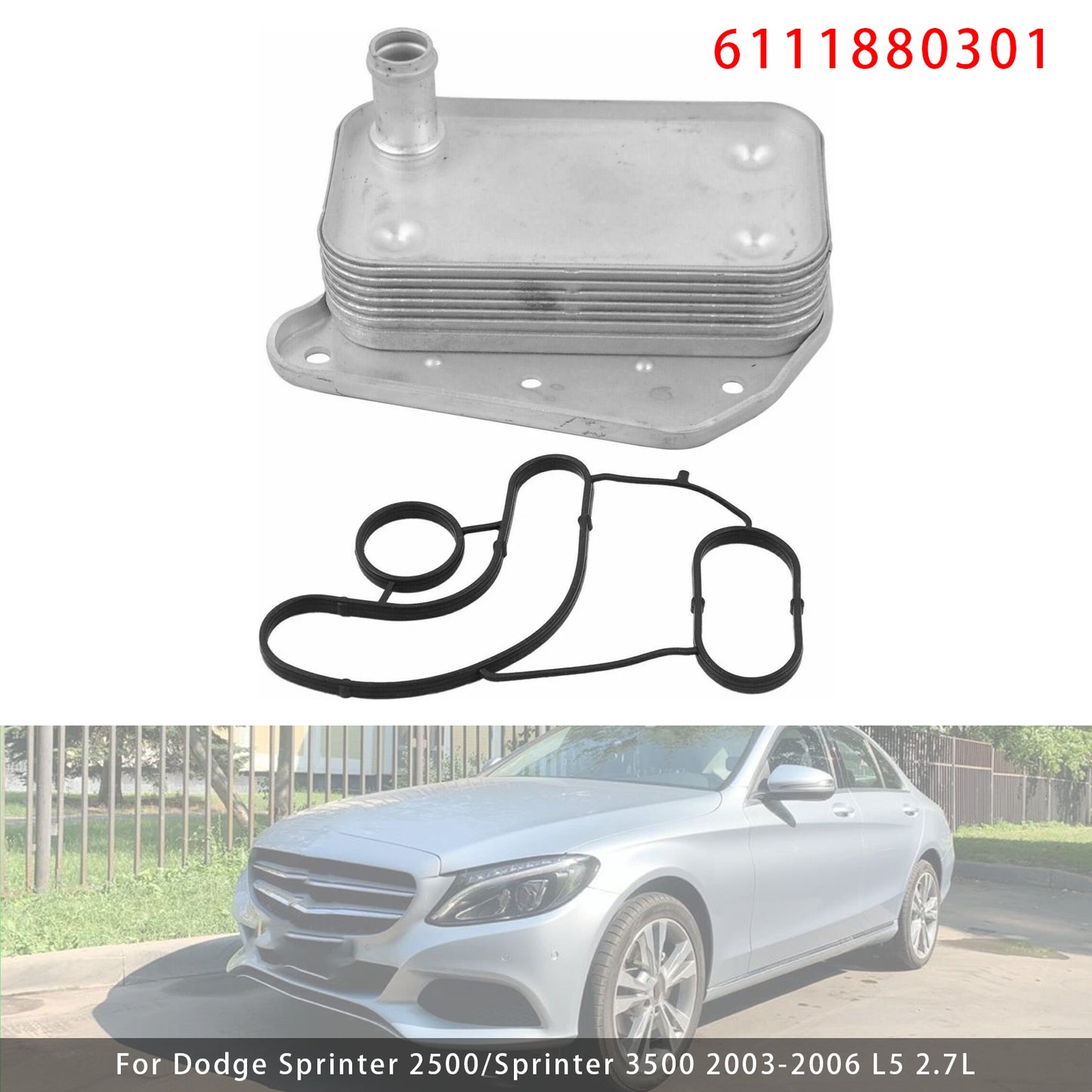 2015 Mercedes-Benz C200 L4 2.0L Sprinter 2010-2012 L4 2.1L 6111880301 Engine Oil Cooler
