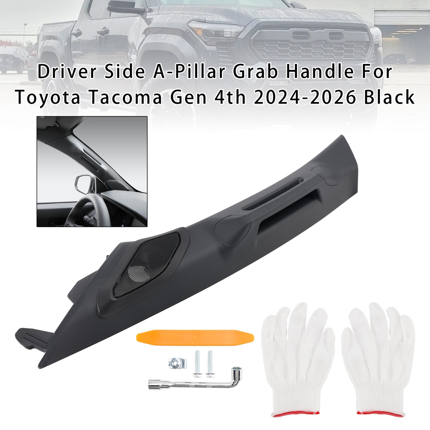 2024-2026 Toyota Tacoma Gen 4th Black Driver Side A-Pillar Grab Handle
