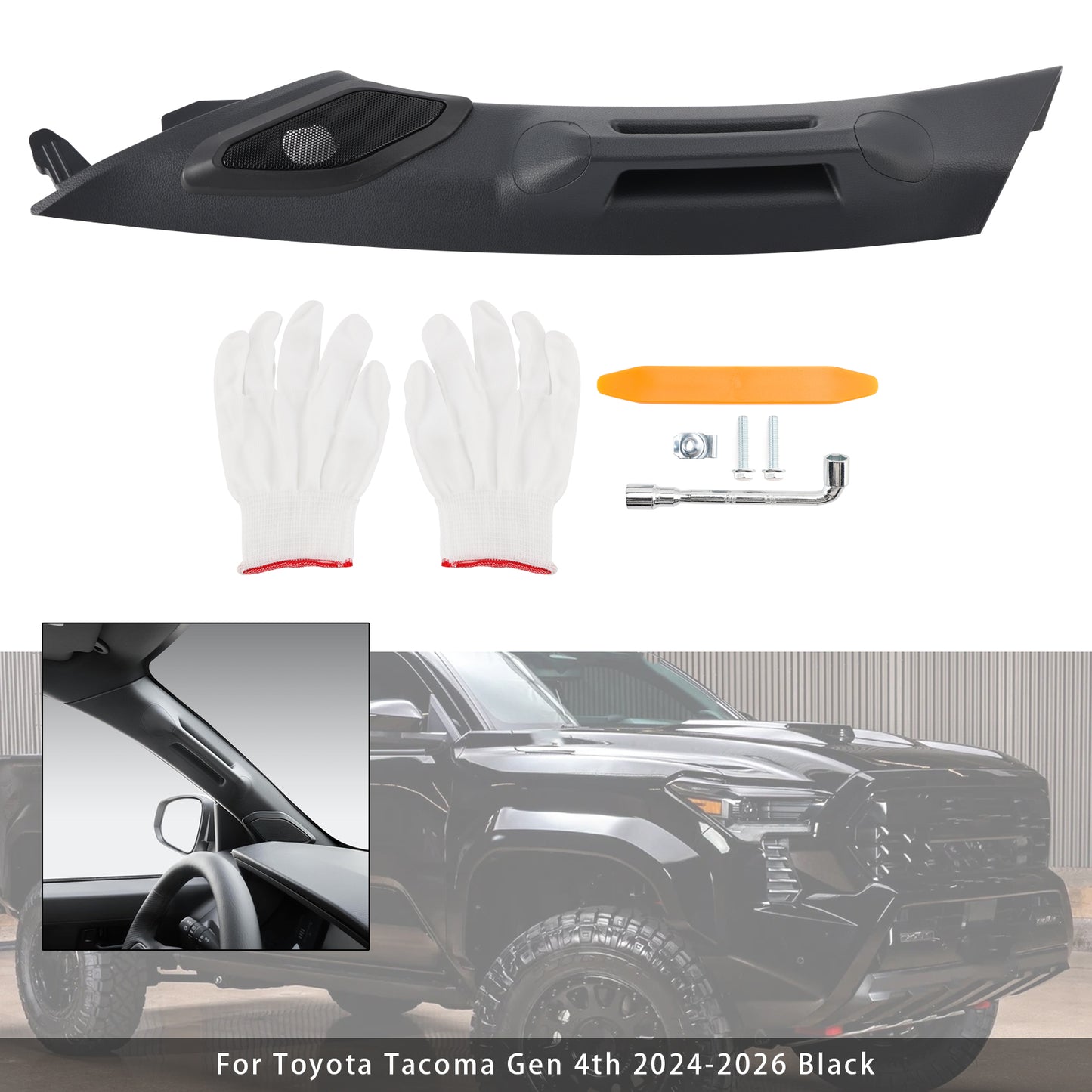 2024-2026 Toyota Tacoma Gen 4th Black Driver Side A-Pillar Grab Handle