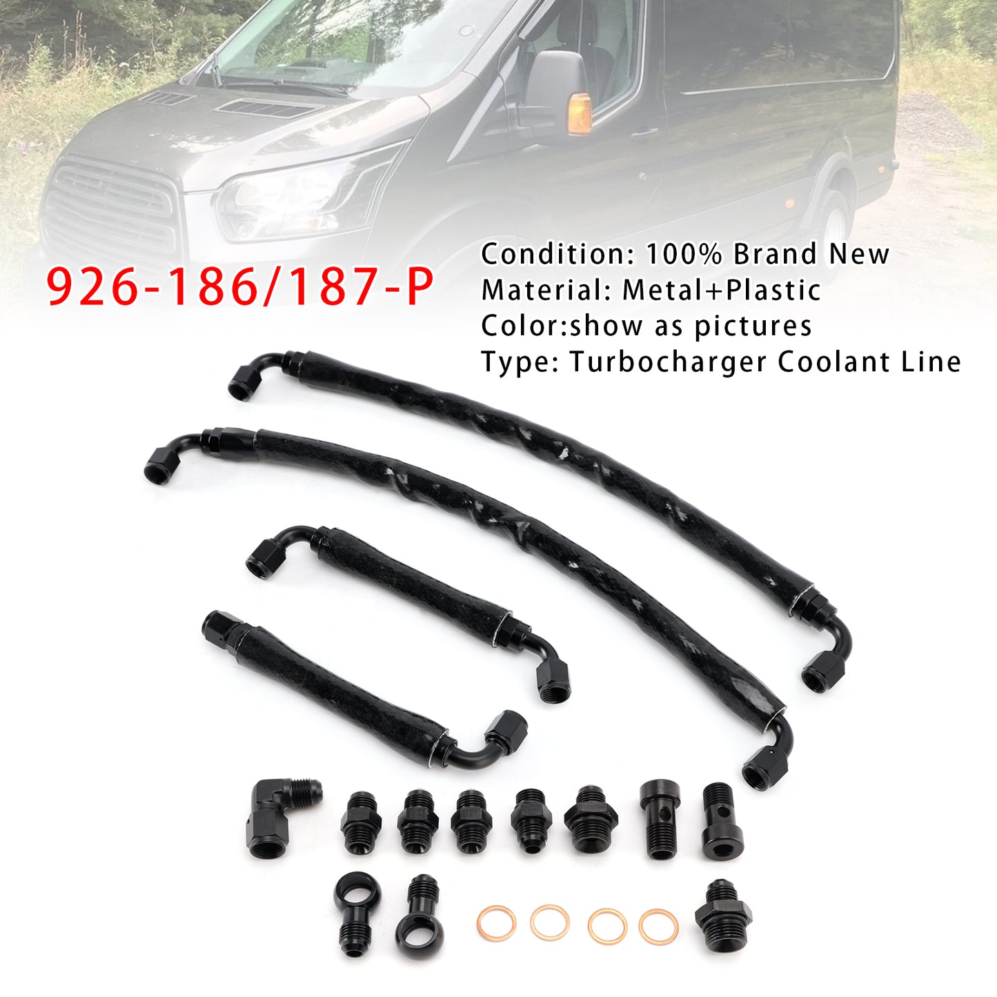 2015-2017 Lincoln Navigator 926-186/187-P Turbocharger Coolant Line Upgrade Kit
