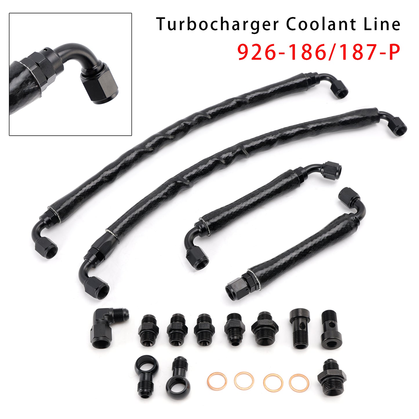 2015-2017 Lincoln Navigator 926-186/187-P Turbocharger Coolant Line Upgrade Kit