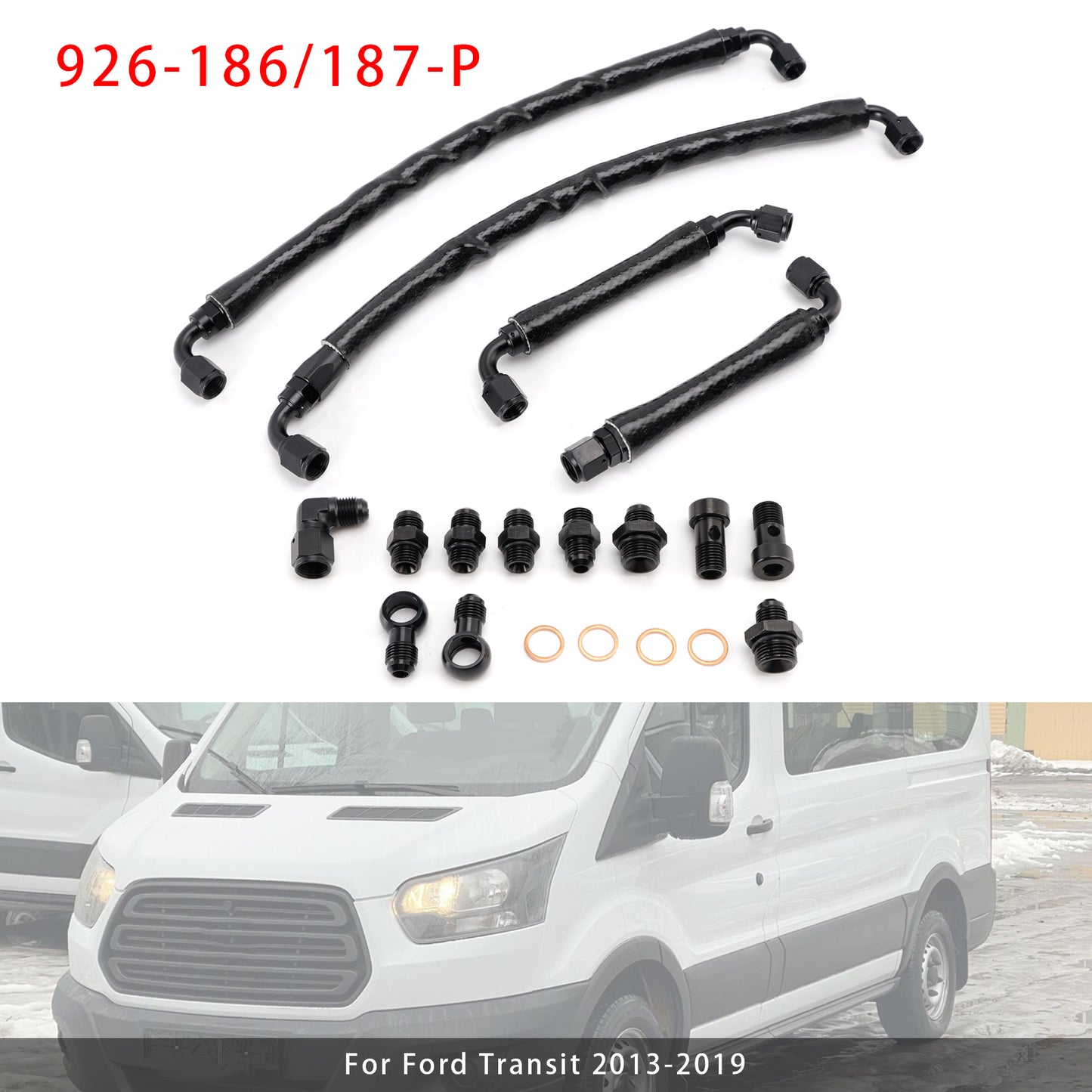 2015-2017 Lincoln Navigator 926-186/187-P Turbocharger Coolant Line Upgrade Kit