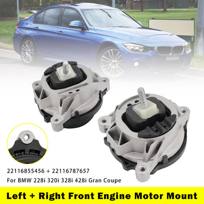 2012-2016 BMW 320i F30 L4 2.0L 22116867441 Left + Right Front Engine Motor Mount