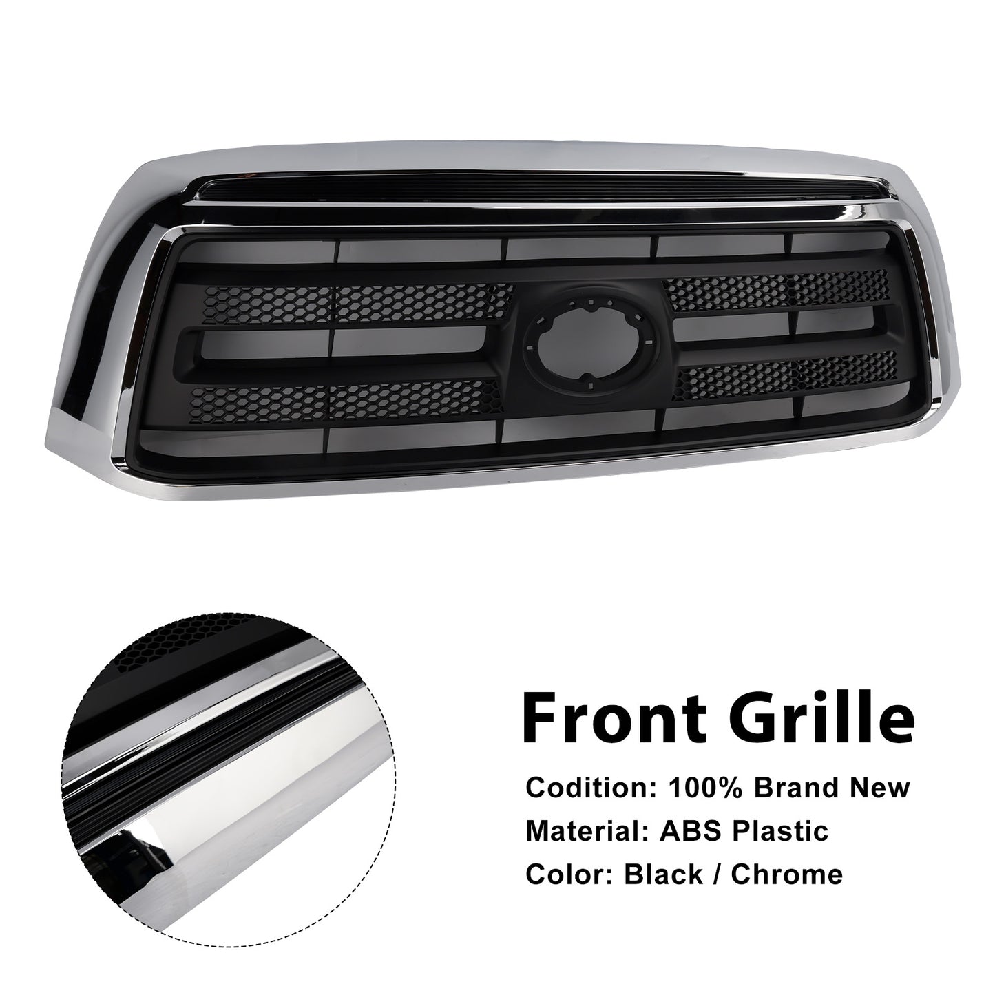 2006-2009 Toyota Tundra Matte Black Chrome Front Bumper Grill Grille Fit