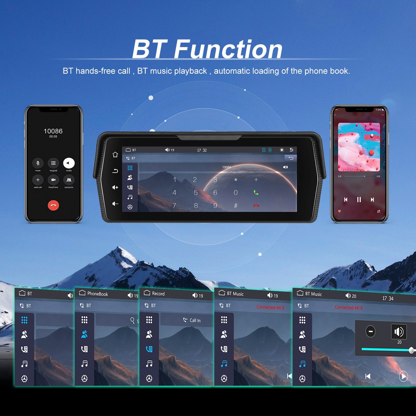 Motorcycles 6.86-inch PND Dual Recording Wireless CarPlay Android Auto