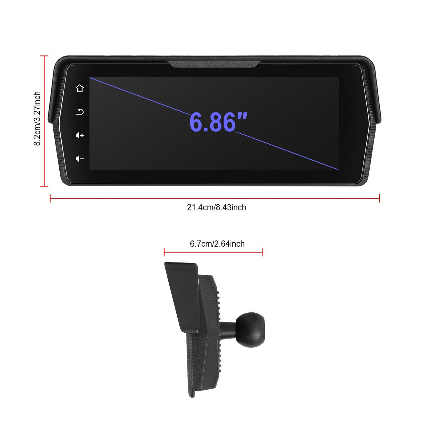 Motorcycles 6.86-inch PND Dual Recording Wireless CarPlay Android Auto