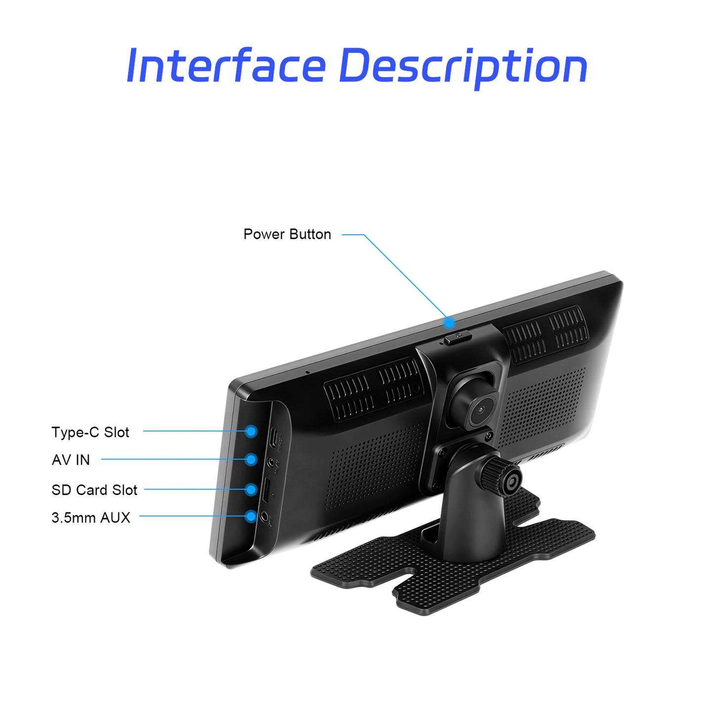 10.26" Portable Bluetooth Car Navigation Carplay Wireless Car Radio AHD Camera