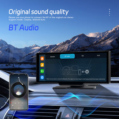10.26" Portable Bluetooth Car Navigation Carplay Wireless Car Radio AHD Camera