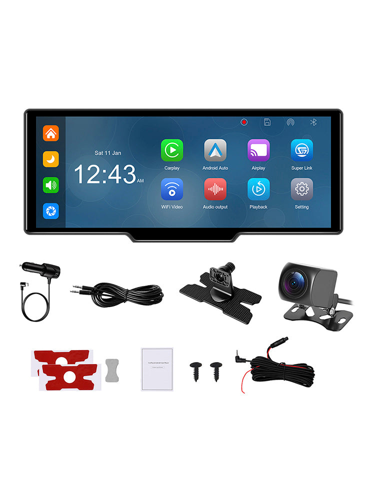10.26" Portable Bluetooth Car Navigation Carplay Wireless Car Radio AHD Camera