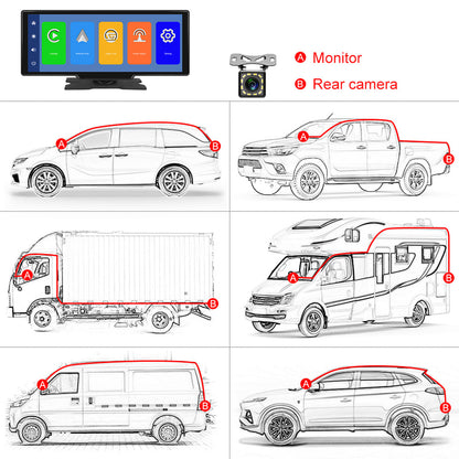 10.26inch HD Car Display Car Navigation System CarPlay all-in-one Machine Camera