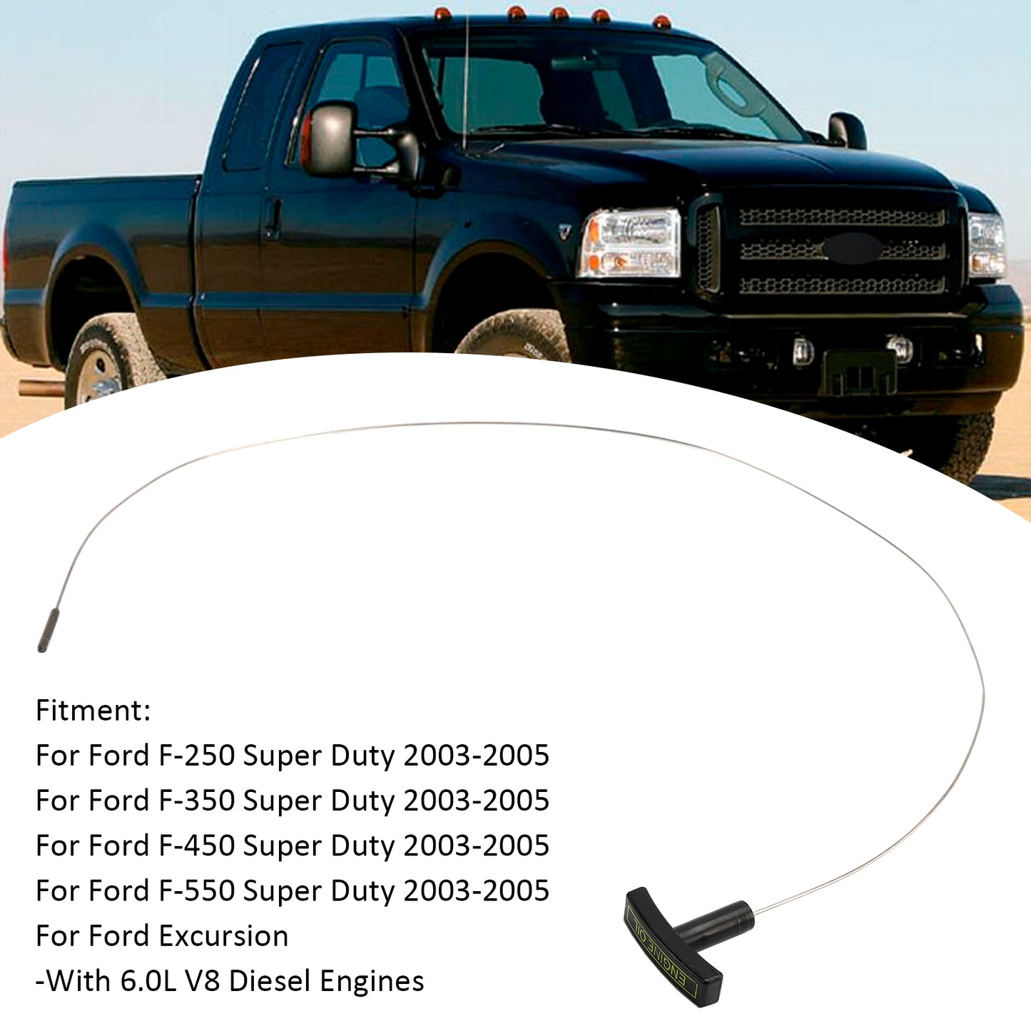 2003-2005 Ford F250 F350 6.0L 3C3Z6750AA Engine Oil Dipstick Dip Stick