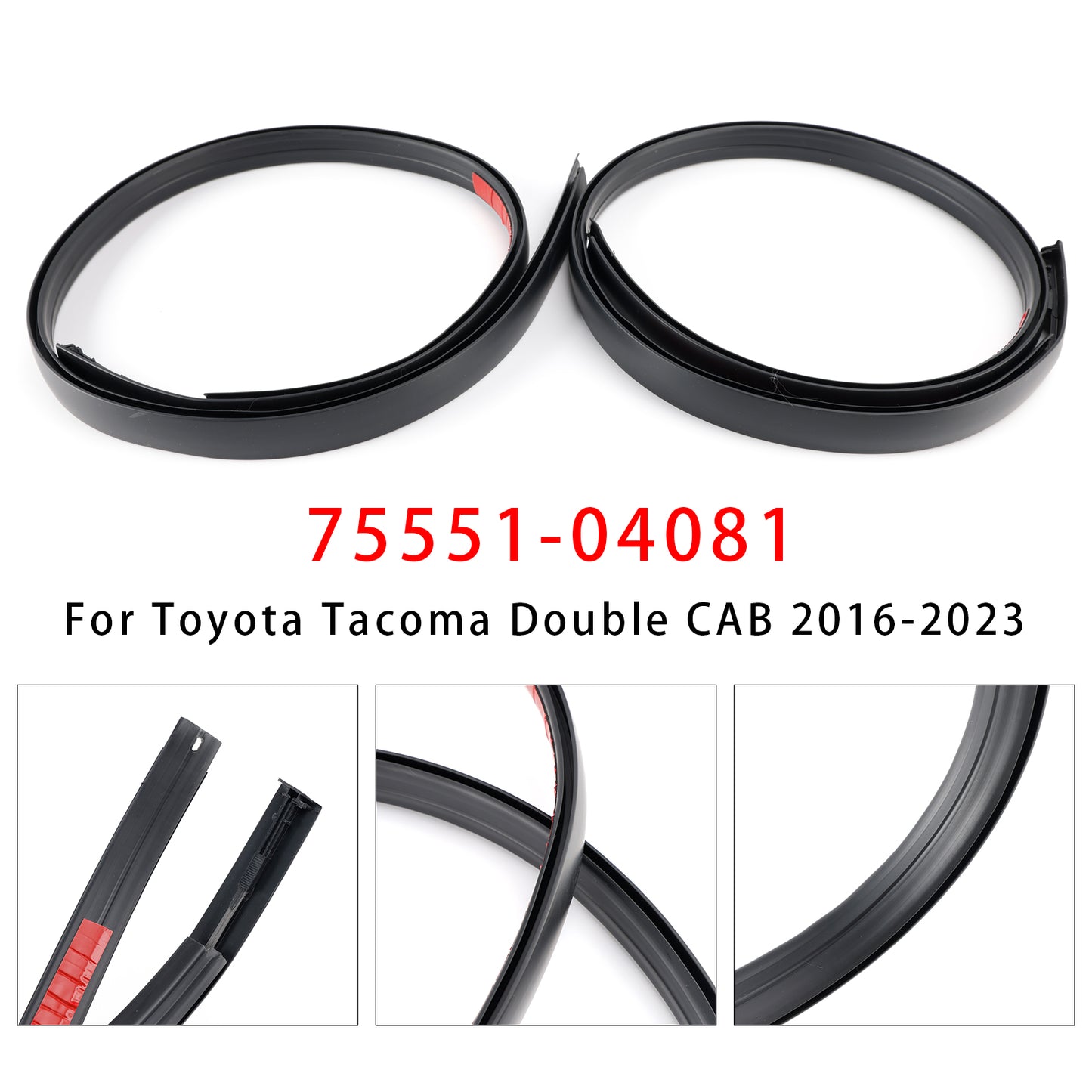2016-2023 Toyota Tacoma Double CAB 75551-04081 2PCS Roof Drip Molding Left+Right