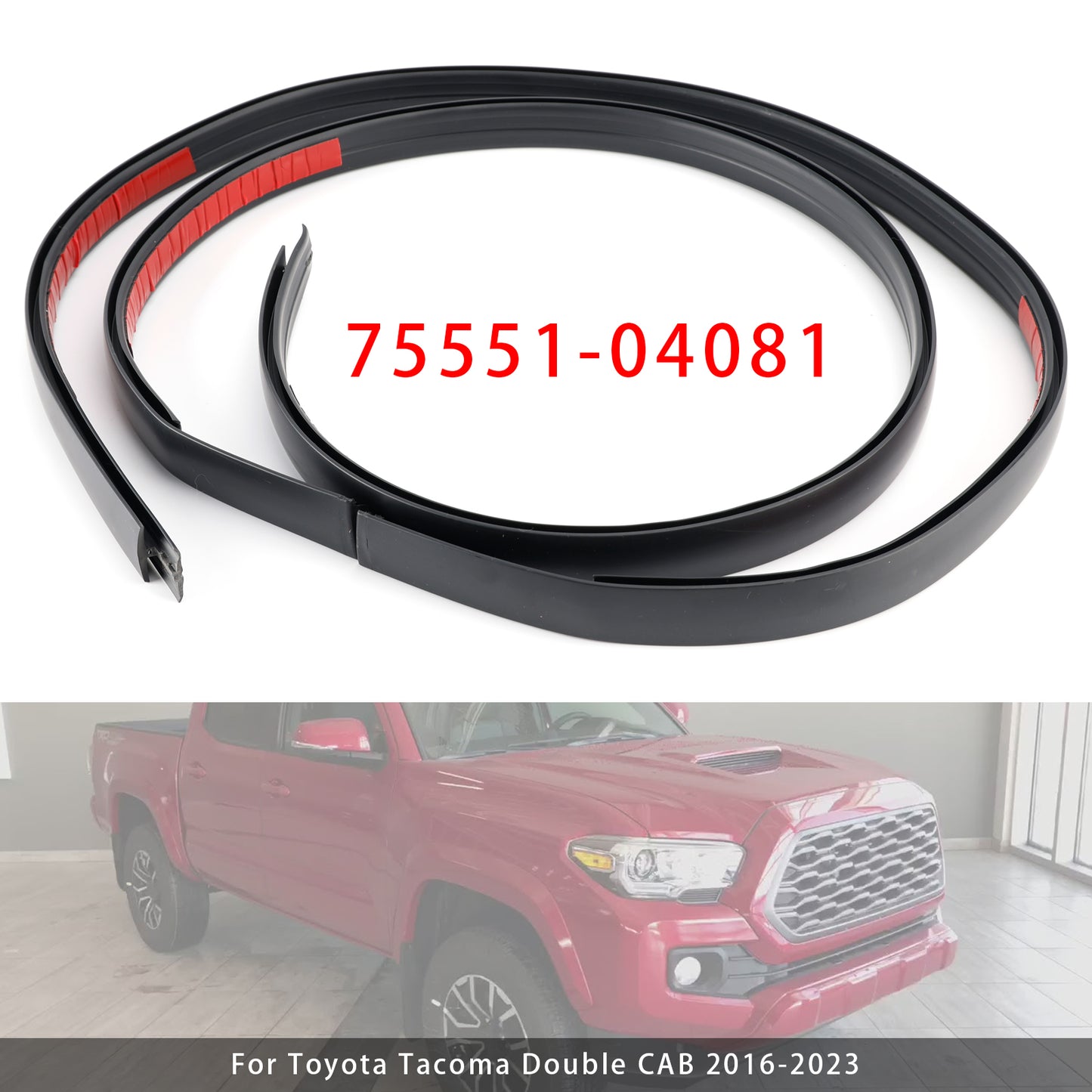 2016-2023 Toyota Tacoma Double CAB 75551-04081 2PCS Roof Drip Molding Left+Right