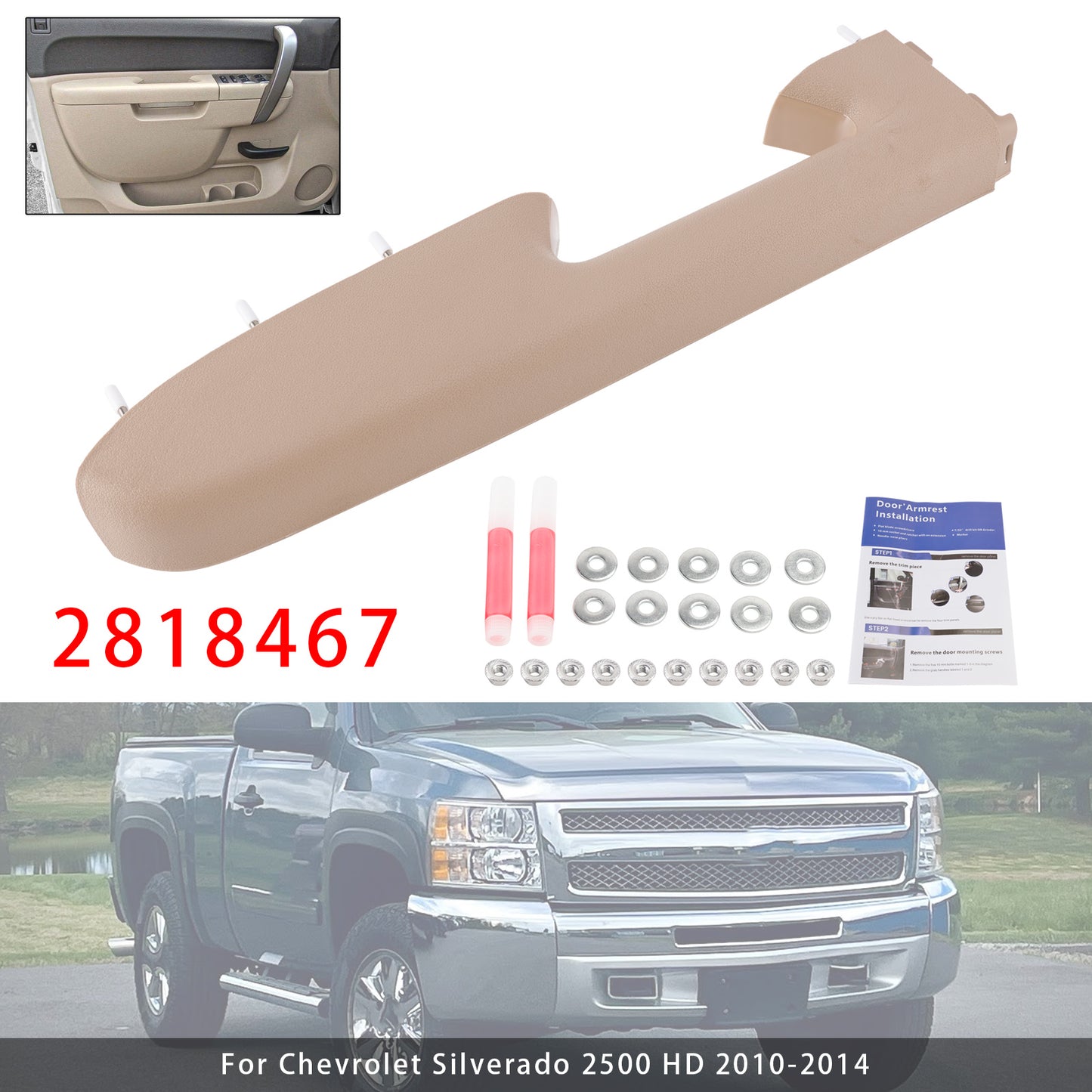 2010-2013 Chevrolet Silverado 1500 2818467 Left Driver Side Armrest Repair