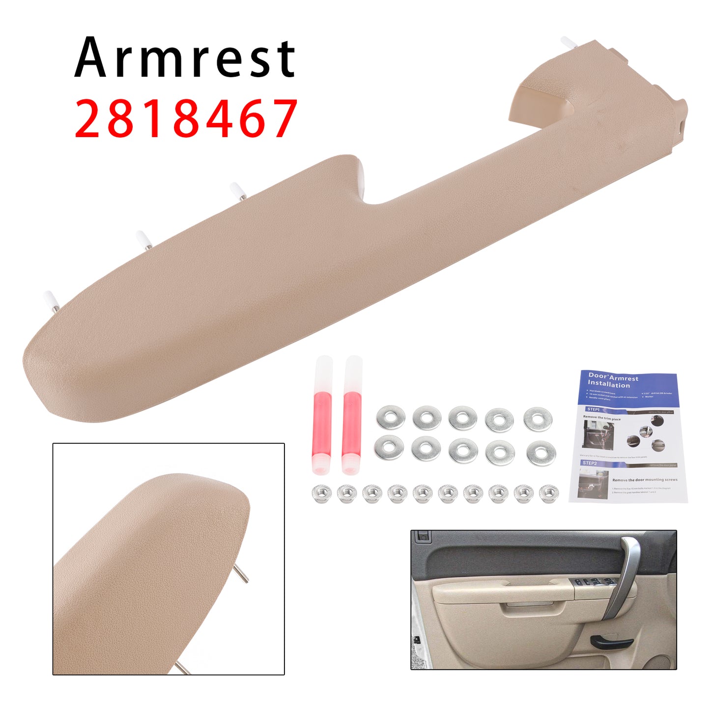 2010-2013 Chevrolet Silverado 1500 2818467 Left Driver Side Armrest Repair