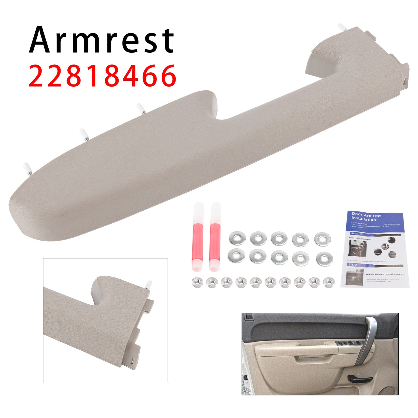 2010-2014 Chevrolet Silverado 2500 HD 22818466 Left Driver Side Armrest Repair
