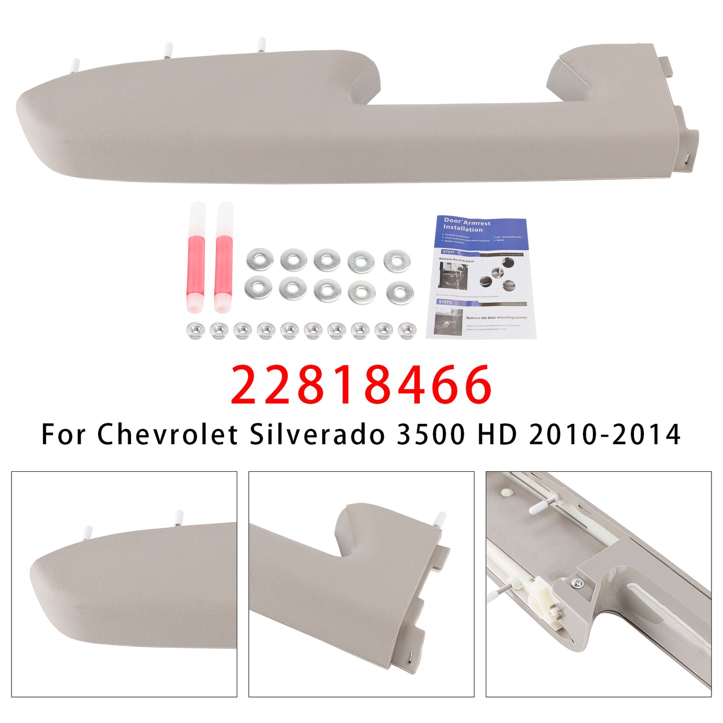 2010-2014 Chevrolet Silverado 2500 HD 22818466 Left Driver Side Armrest Repair