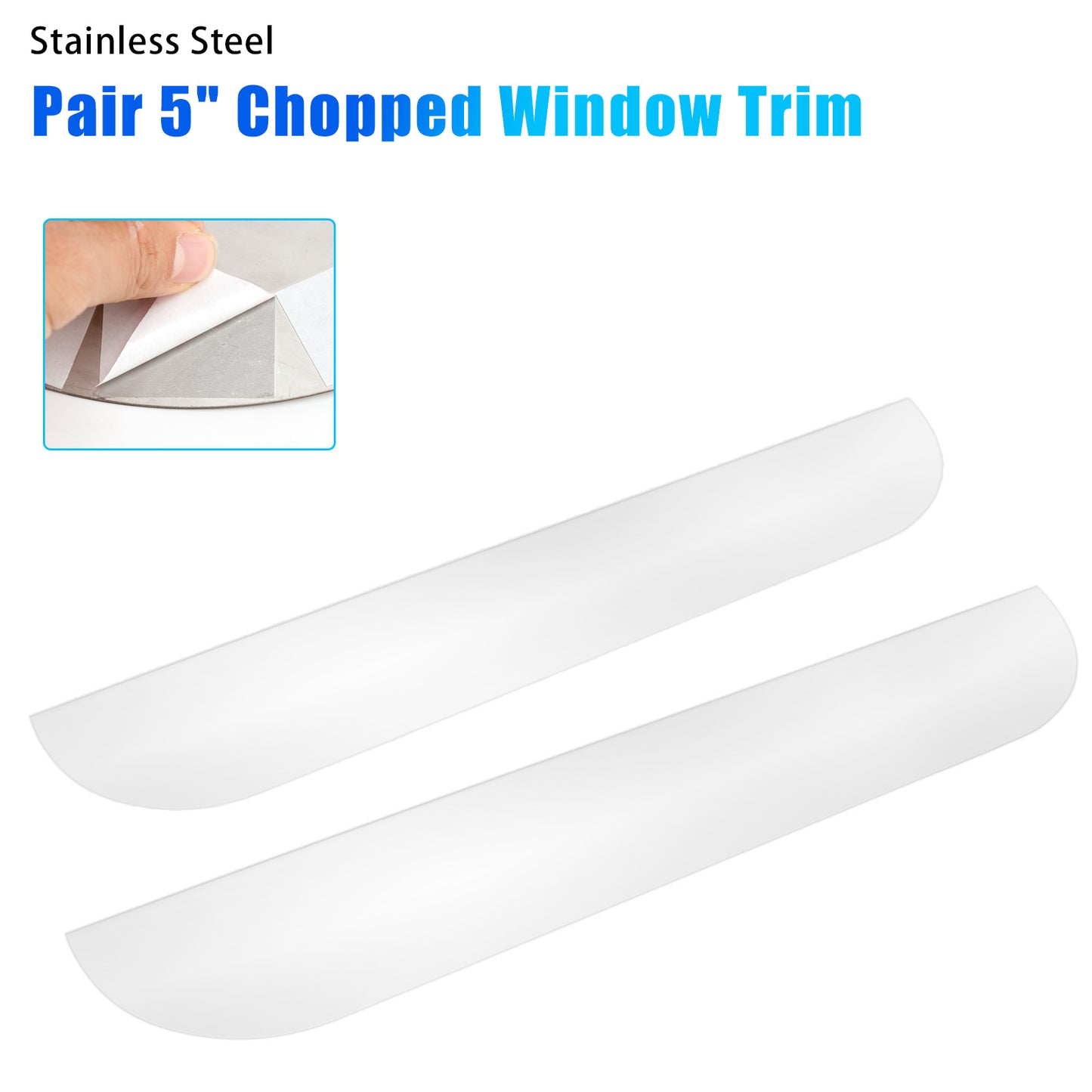 2005-2024 Peterbilt 379/ 386/ 389 Pair 5" Chopped Window Trim Stainless Steel