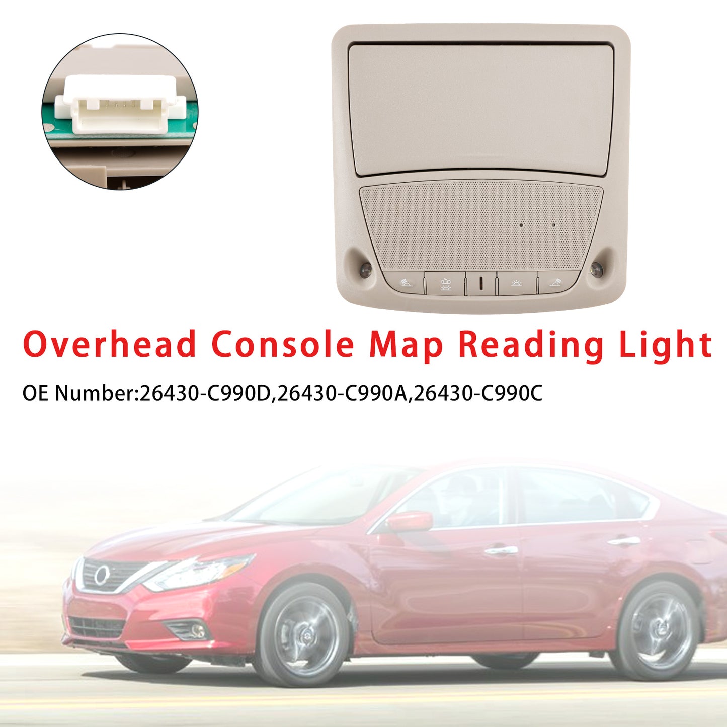 2013-2018 Nissan Bluebird SYLPHY 26430-C990A Overhead Console Map Reading Light Gray
