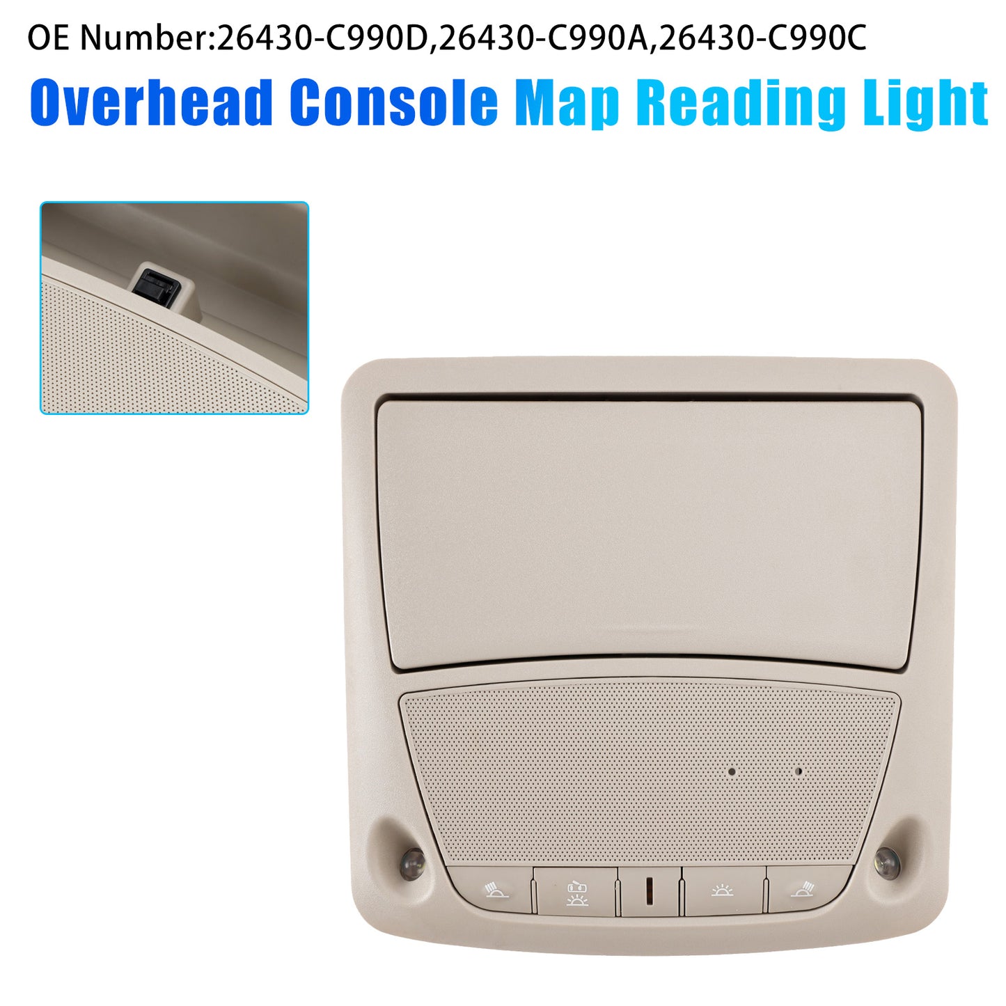 2013-2018 Nissan Bluebird SYLPHY 26430-C990A Overhead Console Map Reading Light Gray