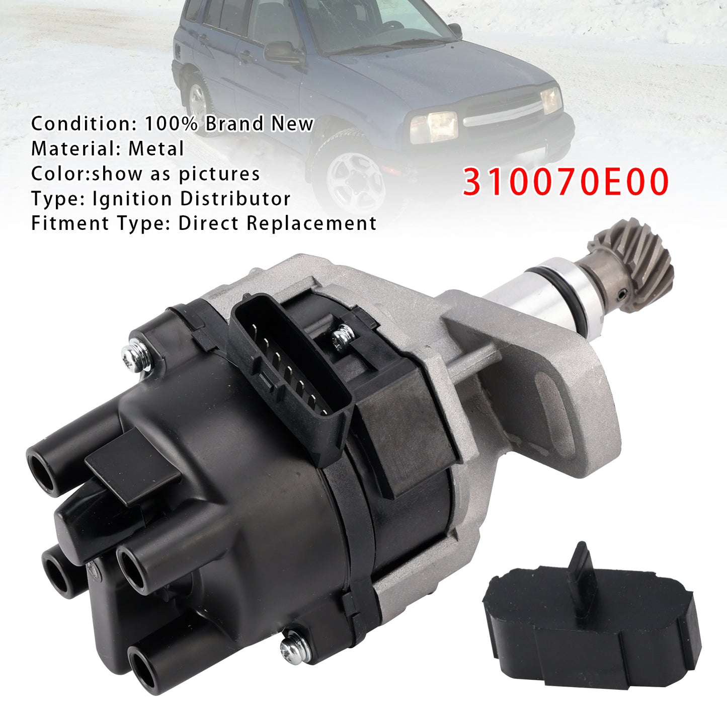 1998-1998 Chevrolet Tracker L4 1.6L 91172597 Ignition Distributor with Rotor