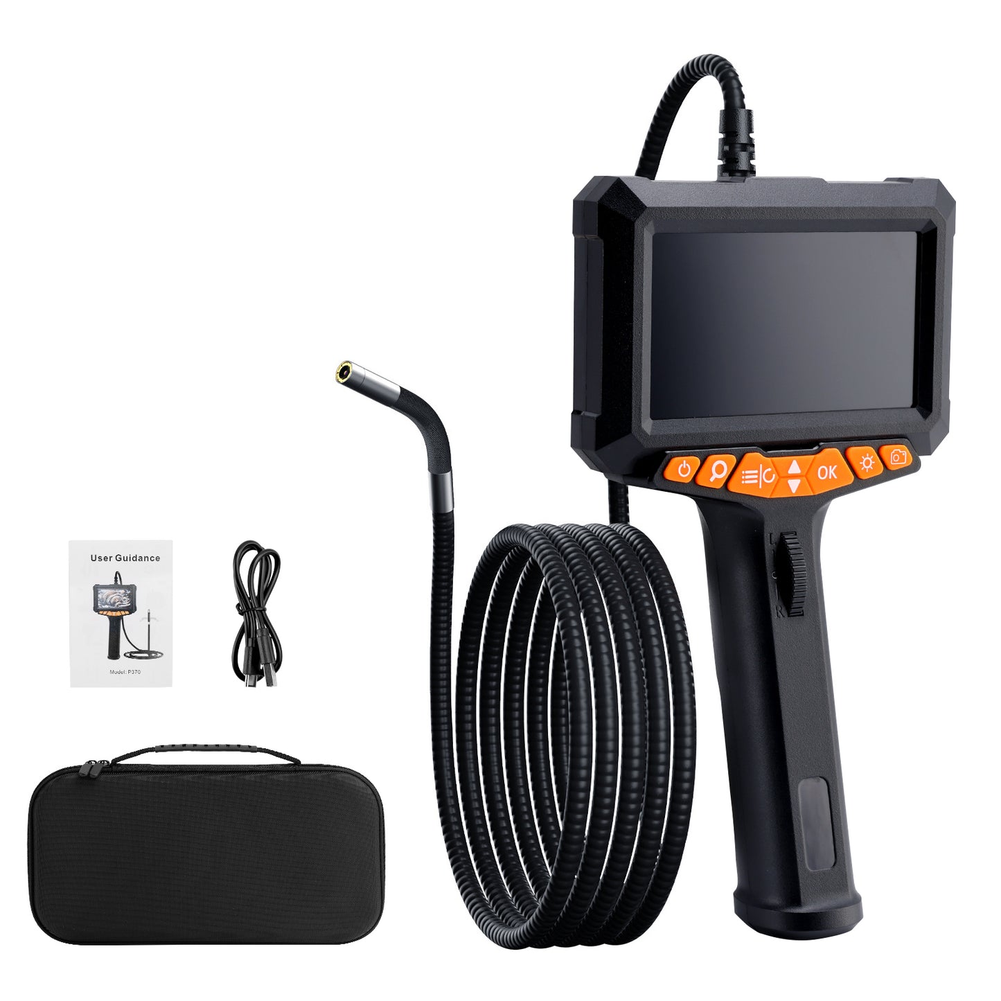 5" LED 2-Way 360°Endoscope W/Light Industrial Articulating Borescope Camera