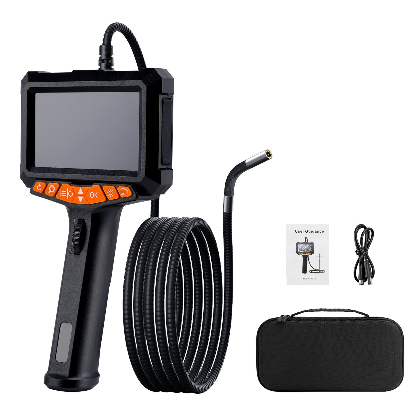 5" LED 2-Way 360°Endoscope W/Light Industrial Articulating Borescope Camera