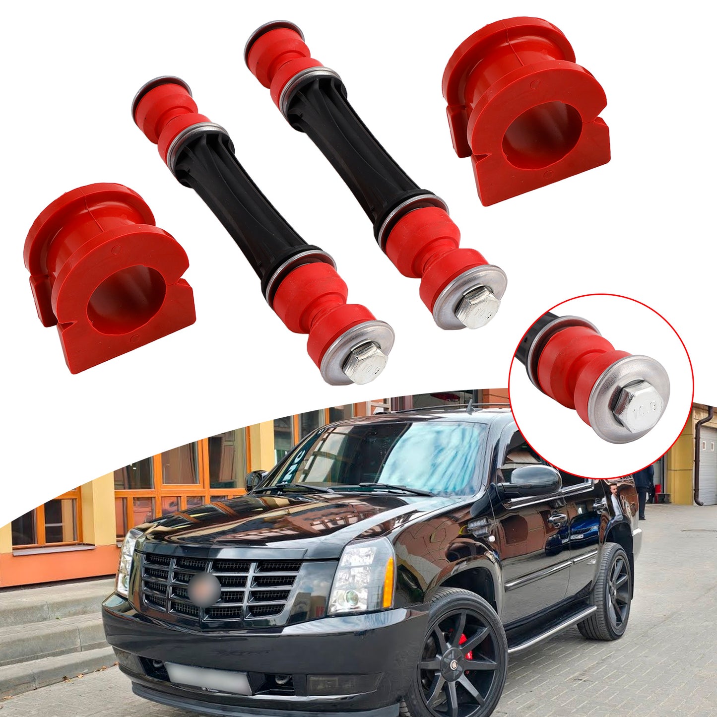 Cadillac K700538 4pc Front Suspension Stabilizer Link & Bushing Kit