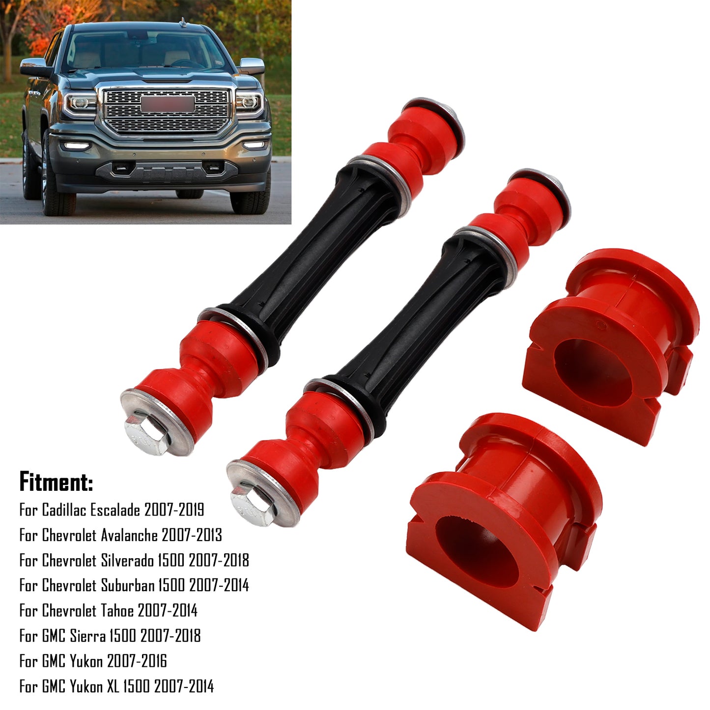 Cadillac K700538 4pc Front Suspension Stabilizer Link & Bushing Kit