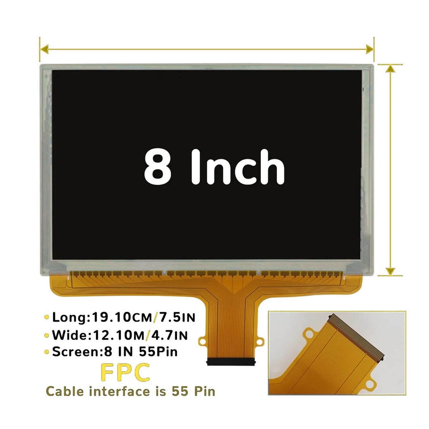 2015-2018 Chevrolet Silverado GMC Sierra DJ080PA-01A 8 Inches Radio Touch-Screen Glass Digitizer