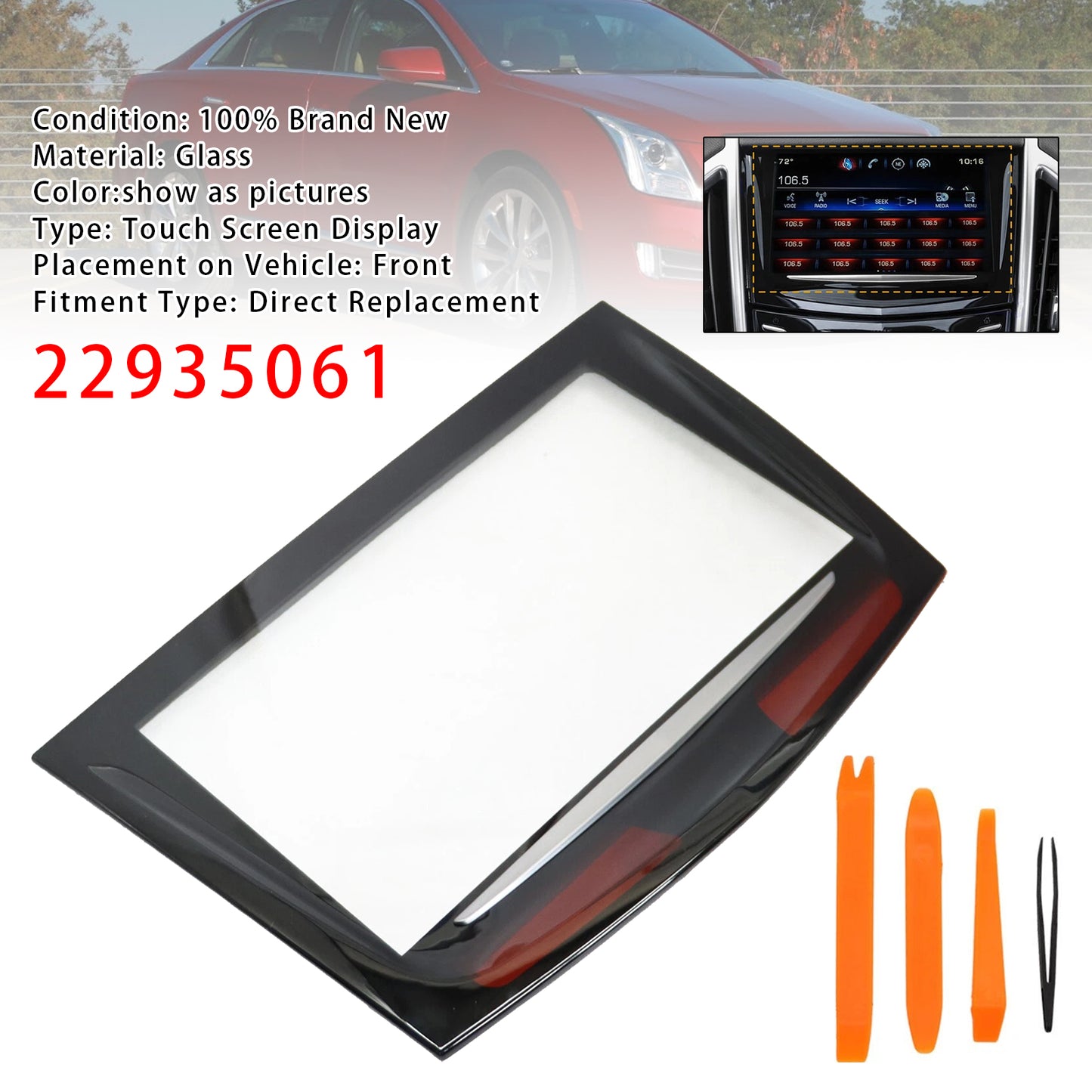 2013-2016 Cadillac ATS 22935061 Touch Screen +Tools