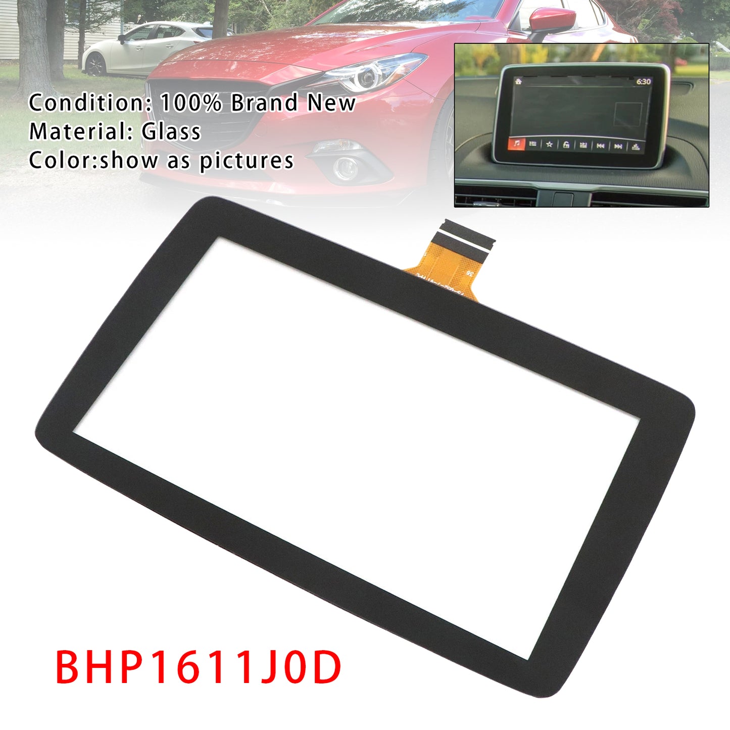 2014-2016 Mazda 3 Information Display BHP1611J0D 7" Touch Screen Glass Display