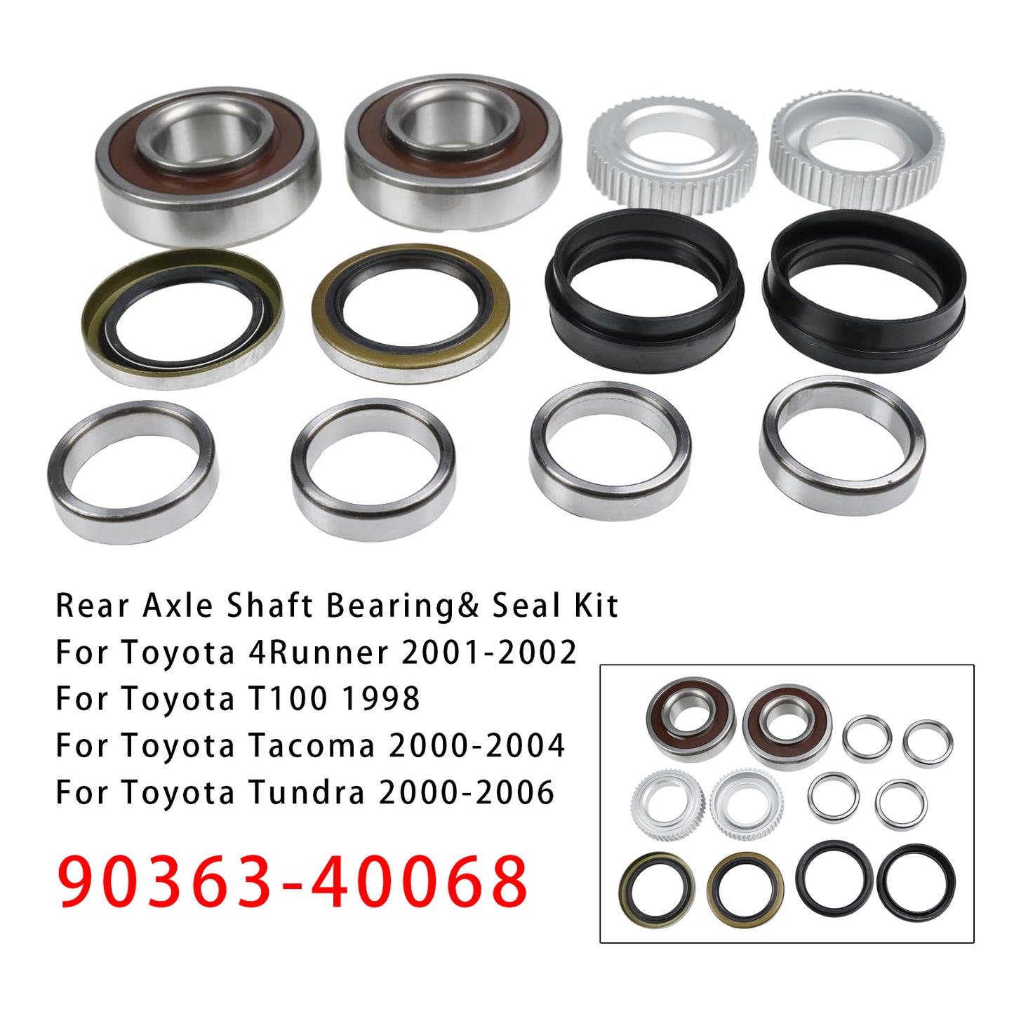 2001-2002 Toyota 4Runner 90363-40068 Rear Axle Shaft Bearing& Seal