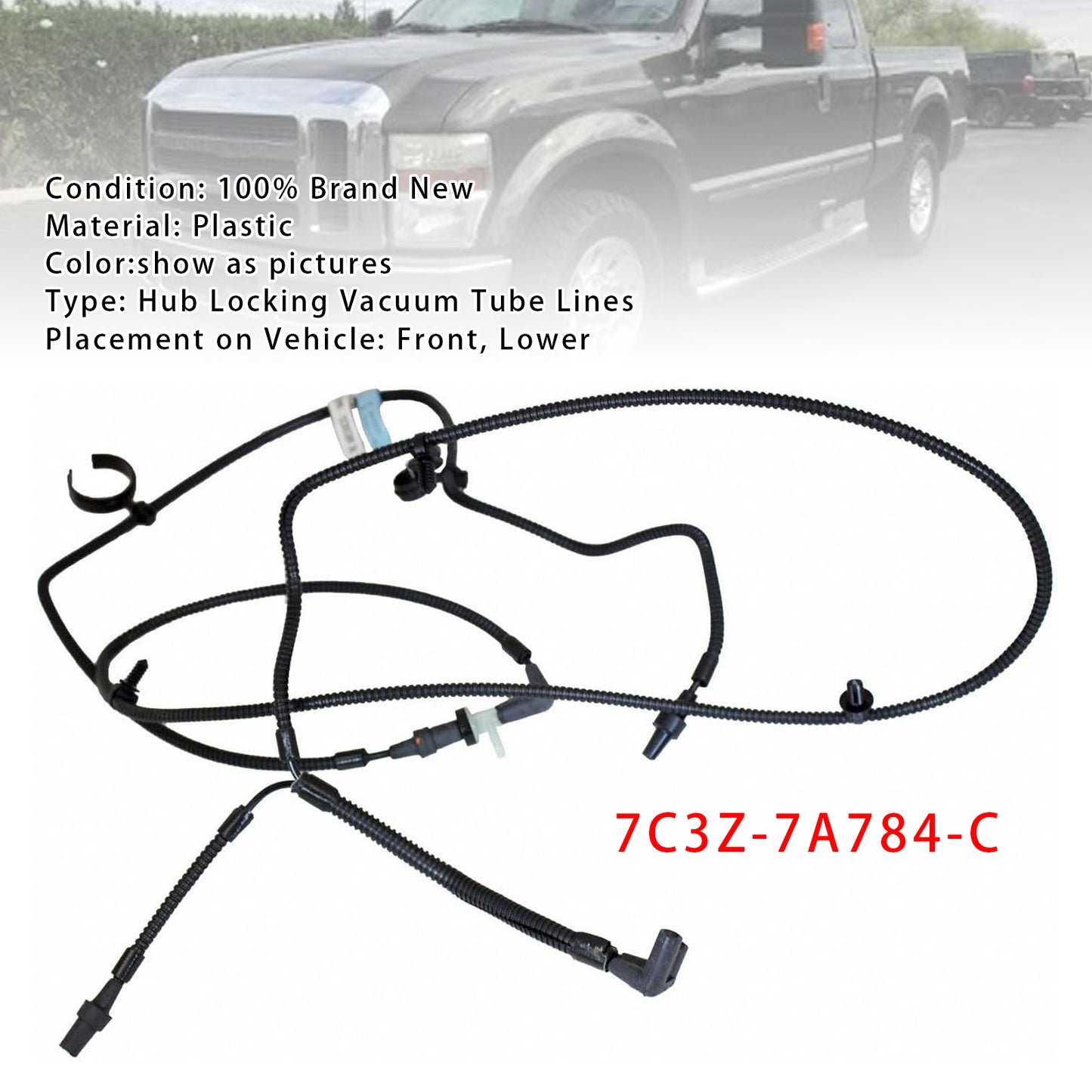 2008-2010 Ford Super Duty Models w/ 6.7L Diesel Engines 7C3Z-7A784-C Hub Locking Vacuum Tube Lines