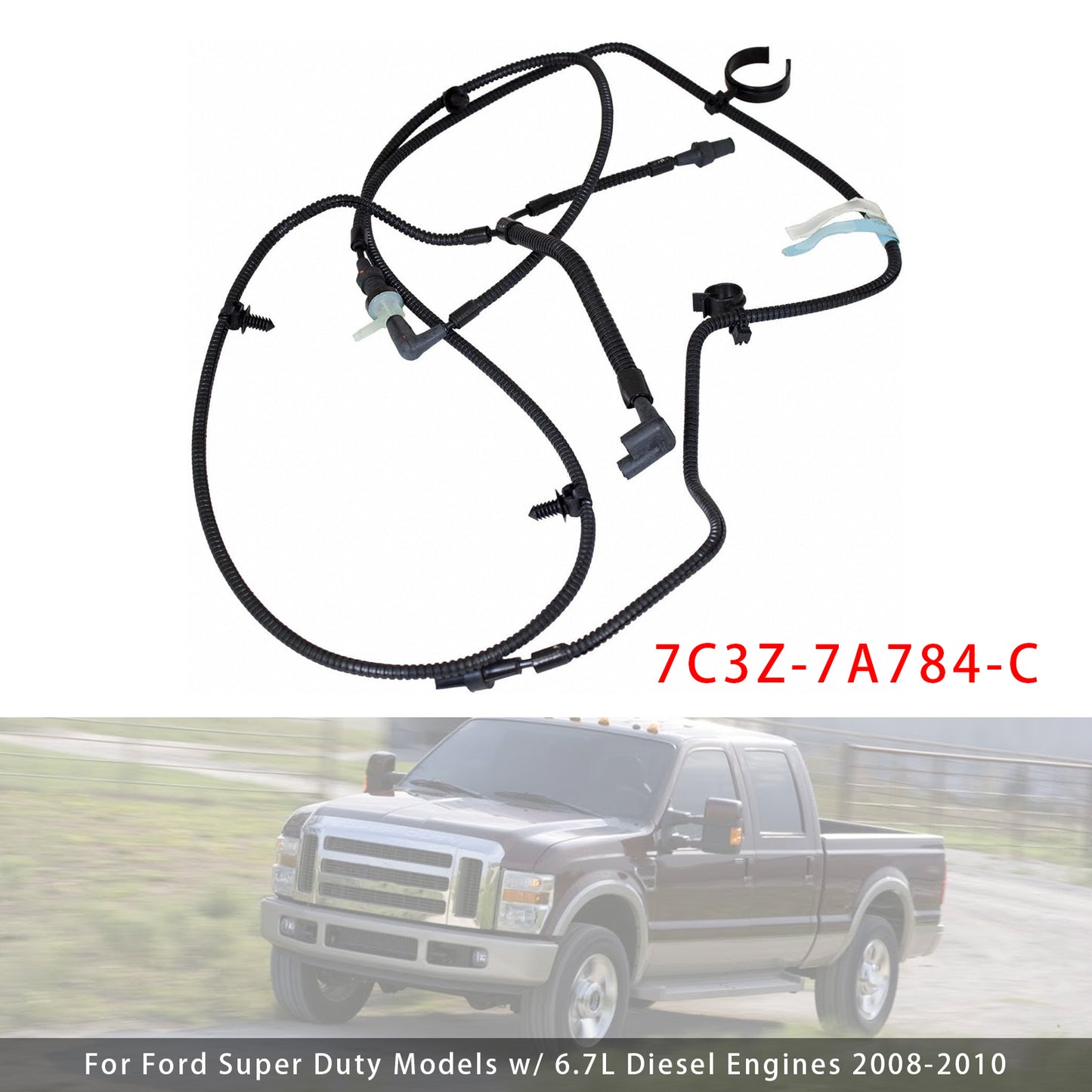 2008-2010 Ford Super Duty Models w/ 6.7L Diesel Engines 7C3Z-7A784-C Hub Locking Vacuum Tube Lines