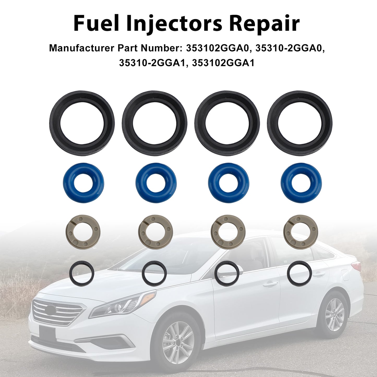 2016-2018 Hyundai Fit Kia Sorento 2.4L 353102GGA0 Fuel Injector Seal O-Ring Fit