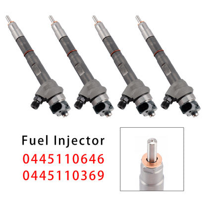 VW Audi Seat Skoda 2.0 TDI 0445110646 0445110369 4Pcs Fuel Injector
