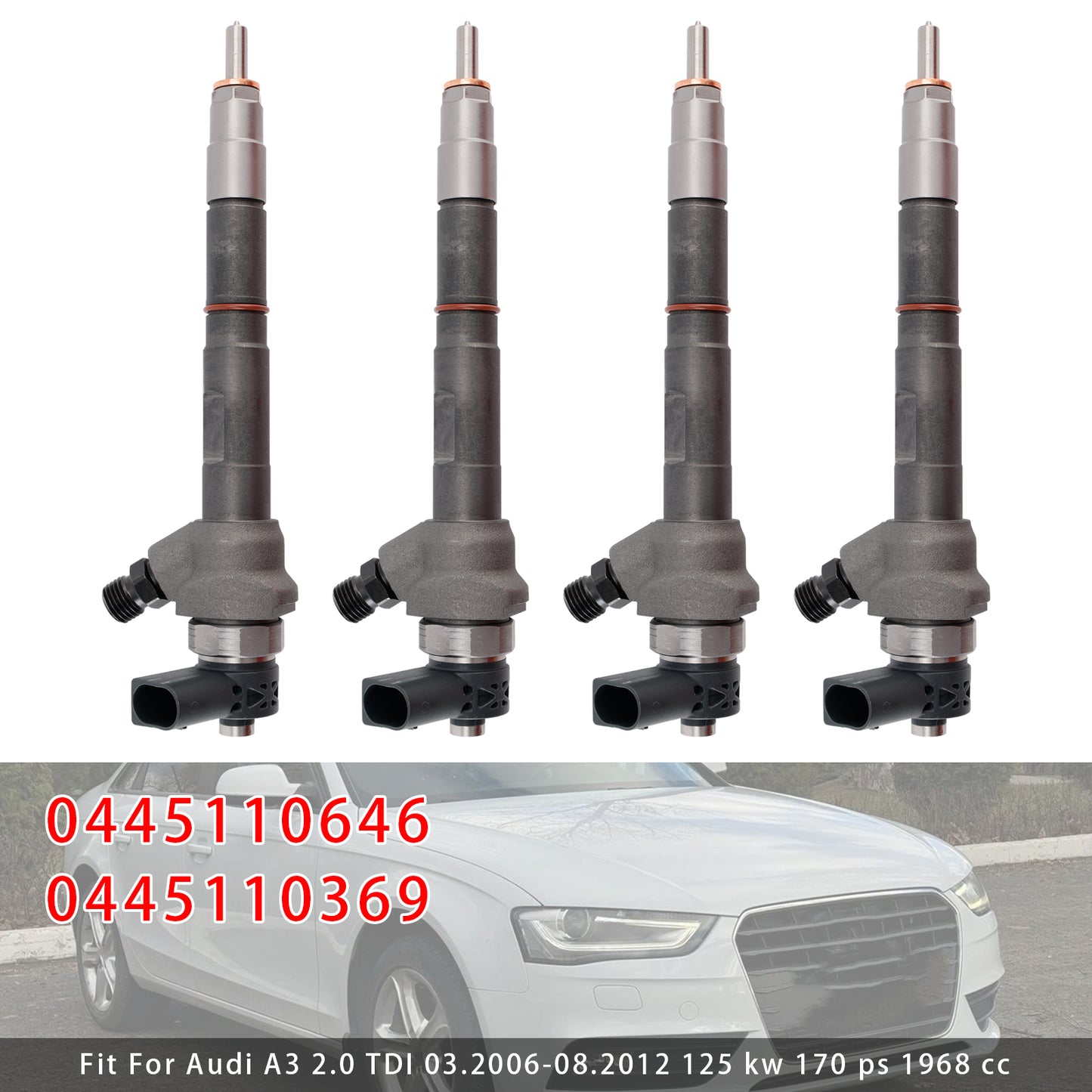 VW Audi Seat Skoda 2.0 TDI 0445110646 0445110369 4Pcs Fuel Injector